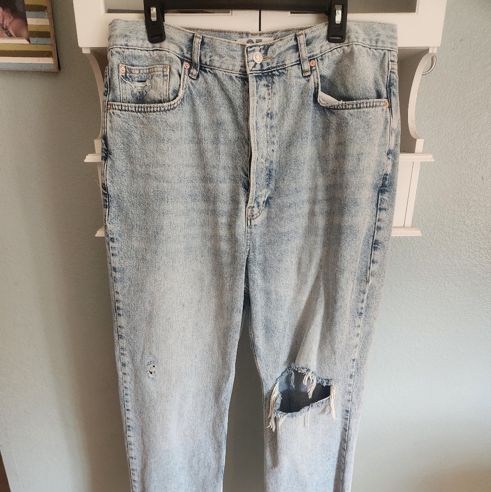 Free people light wash loose jeans